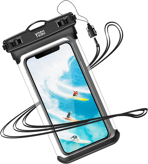 YOSH IPX8 Waterproof Phone Case, Underwater Phone Pouch Dry Bag with Lanyard for Swimming Raining Dustproof for iPhone 14 Plus 13 12 11 pro max XS max XR X, Samsung S30 S20, Huawei P30 P20.-up to 7.5"