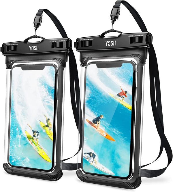 YOSH IPX8 Waterproof Phone Case, Underwater Phone Pouch Dustproof Dry Bag for Swimming Snorkeling Outdoor for iPhone 15 14 Plus 13 12 Pro Max XS, Samsung S23 S22 Ultra, Huawei etc. up to 7.5”2-pack