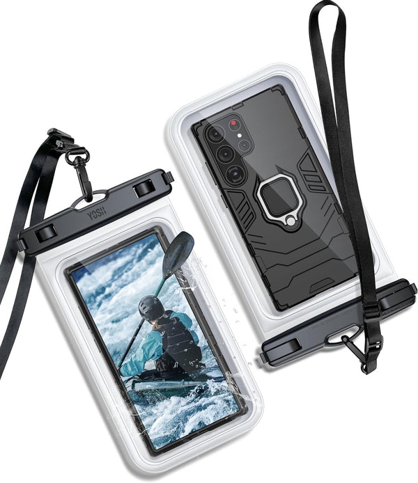 YOSH 2023 Waterproof Phone Pouch up to 9.0" [Specially for Big Phones], 2-Pack Underwater Phone Case for Swimming, Waterproof Dry Bag upgraded Lanyard for iPhone 15 14 Pro Max Samsung S23 S22 Ultra