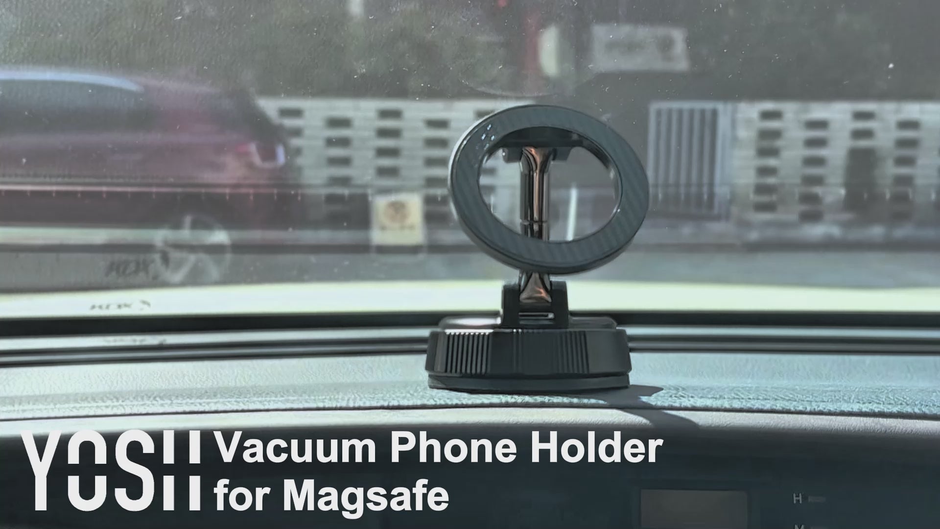 YOSH Magsafe Car Mount, Vacuum Magnetic Phone Holder for Cars [N56 Magnets & Stable Vacuum Suction], with 360° Rotating Foldable Arm for Dashboard & Windscreen, for iPhone 17-12 Samsung Pixel