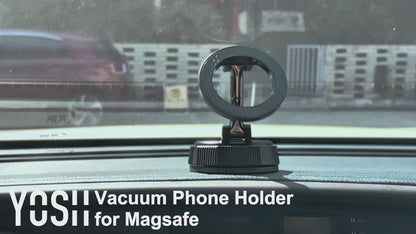YOSH Magsafe Car Mount, Vacuum Magnetic Phone Holder for Cars [N56 Magnets & Stable Vacuum Suction], with 360° Rotating Foldable Arm for Dashboard & Windscreen, for iPhone 17-12 Samsung Pixel
