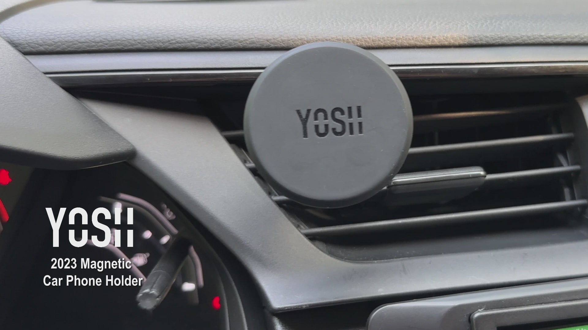 YOSH 2023 Magnetic Car Phone Holder Ventilation Improved Magnetic Mobile Phone Holder with Double Locking Clip for iPhone Samsung Huawei