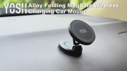YOSH MagSafe Car Charger Mount, 15W Charging Dashboard Wireless iPhone Car Charger, Magnetic Car Phone Holder with 36W Car Charger for iPhone 16/15/14/13/12 Series & All Phones with MagSafe Ring