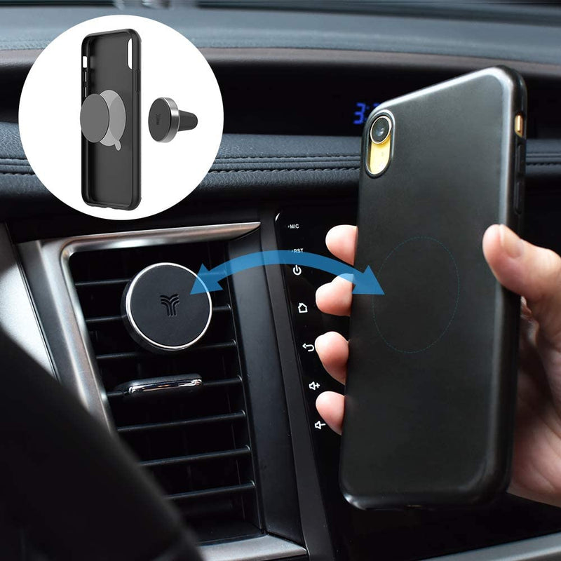 YOSH Air Vent Car Phone Holder, Magnetic Mobile Phone Mount for Car with Strong Magnets, One Hand Operation Car Cradle for iPhone 11 XR XS Max X 8 7 6s Plus Samsung Huawei Xperia Oneplus Xiaomi etc.