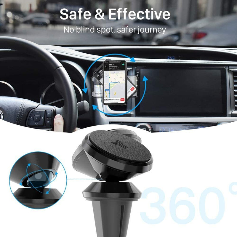 YOSH Magnetic Car Phone Holder, 360°Rotation Cradle with Strong Magnets, Car Mount for Air Vent, Universal for iphone 11 XR XS Max X 8 7 6s Plus, Samsung S10 S9 S8, Huawei Sony Xperia Oneplus etc.