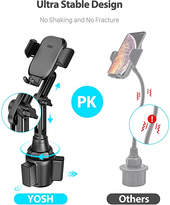 YOSH 2023 Autotelefonhalter, Getränkehalter-Telefonhalterung mit Speicherfunktion, 360° drehbar, iPhone-Autotelefonhalterung mit verstellbarem langem Hals, Getränkehalter für Auto, Audi, BMW, Mini, Cooper, Berlingo, Smart 453 