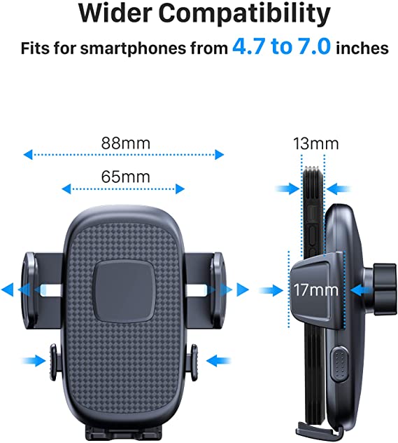 YOSH Car Phone Holder, Air Vent Phone Holder for Cars, Mobile Car Phone Mount with Thicker Metal Hook-Shaped Clip & Ultra-Stable for iPhone 16 15 14 13 12 Pro Max Samsung S24 S23 S22 S21 etc