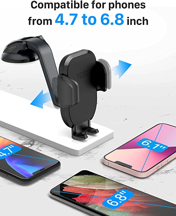 YOSH 2022 New Version Dashboard Windscreen 2 in 1 Car Phone Holder