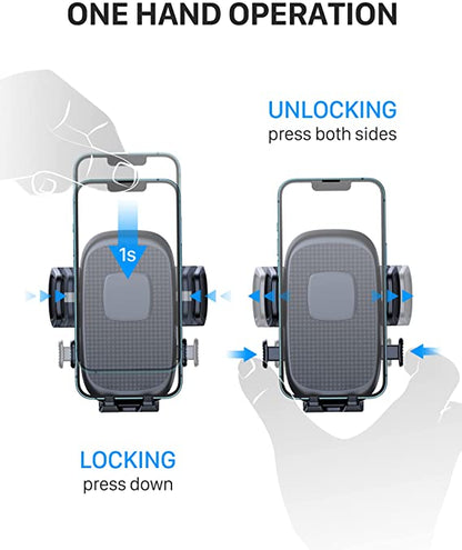 YOSH Car Phone Holder, Air Vent Phone Holder for Cars, Mobile Car Phone Mount with Thicker Metal Hook-Shaped Clip & Ultra-Stable for iPhone 16 15 14 13 12 Pro Max Samsung S24 S23 S22 S21 etc