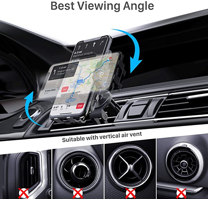YOSH Wireless Car Charger Mount, Qi 10W/7W Fast in Car Charging Automatic Sensor Phone Holder Air Vent for iPhone 13 12 11 pro max XS XR X Huawei P30 P20 Mate 20 Samsung S20 Ultra S20 S10 etc.